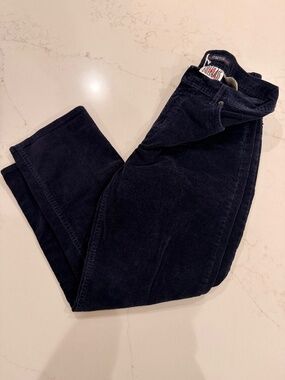 Bill Blass Women’s Navy Stretch Corduroy Pants 10P Petite Bootcut